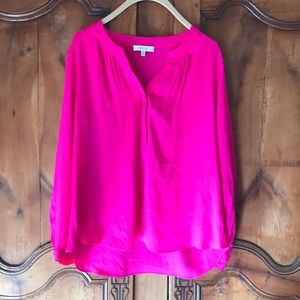 Milly Fuchsia popover blouse